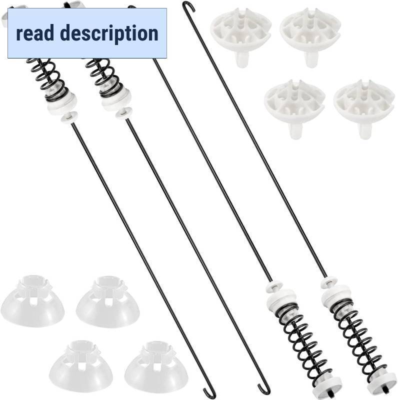 lot 461080 image: WTW4800XQ4 WTW4800XQ1 Washer Suspension Rod Kit - Replacement W10780048 (4 Rods &amp Cups) - Fixes Shaking &amp Noise Fit for Whirlpool, Kenmore, Maytag Washers by AMI PARTS