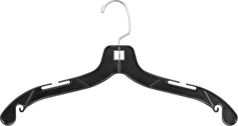 lot 461123 image: DEILSY Black Plastic Clothes Hangers - Durable Plastic Hanger (35 Pack) for Organizing Garments, Shirt Hangers and Dress Coat Hangers, Black Clothing Retail Hanger