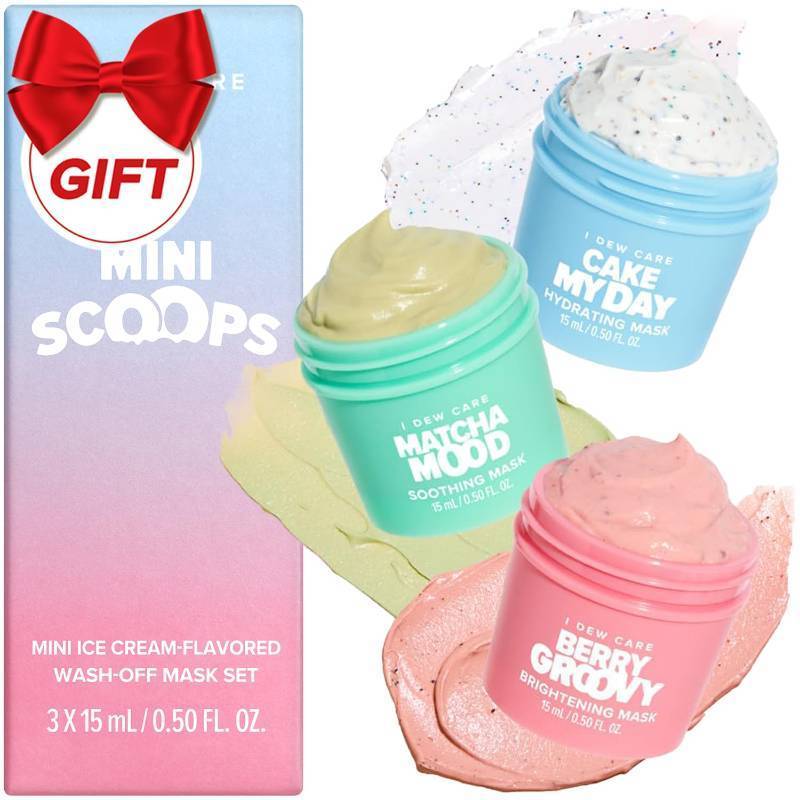 lot 371114 image: I DEW CARE Wash Off Face Mask Skincare Gift Set - Mini Scoops  Facial Masks, Matcha, Korean Skincare, Pore Cleansing Mask, Cruelty-Free, Travel Size, Mini Set, Stocking Stuffers, Teen Girl Gift Set