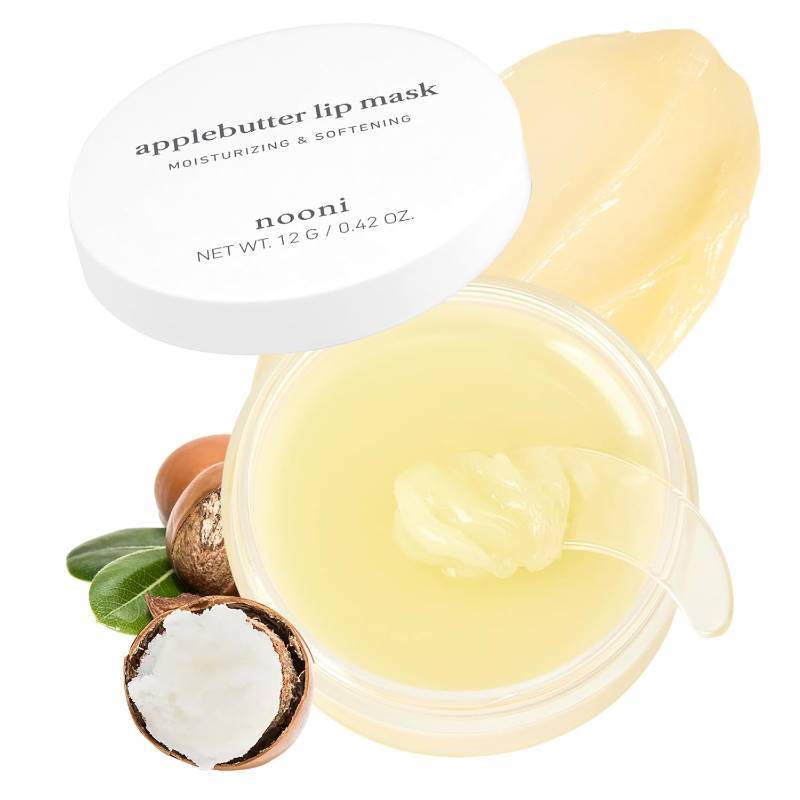 lot 471250 image: NOONI Vegan Applebutter Lip Mask Overnight   Hydrating Lip Balm & Butter with Shea Butter & Vitamins  Soothing Moisturizer, Softening Treatment for Dry Lips, Stocking Stuffers, 0.42 oz
