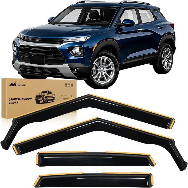 lot 301293 image: Nilight Durable in Channel Rain Guards for ChevroletChevy Trailblazer 2021-2026 Window Deflectors,Anti-Rain Vent Window Visors-4pcs