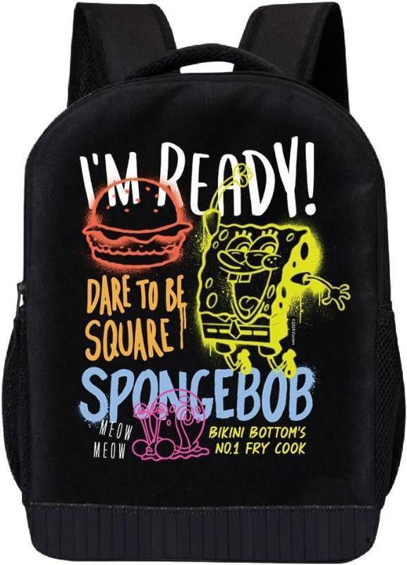 lot 301306 image: SpongeBob SquarePants Backpack for School  Kids Travel Backpack School Backpack  Kids Backpack for Girls, Boys, Toddlers, Unisex (Im Ready)