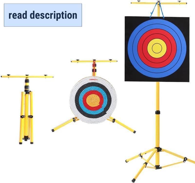 lot 301311 image: Archery Target Stand for Backyard Targets Shooting  Adjustable Foldable Adjustable Hanging Traditional EVA Straw Targets Stand Multi-Application Brackets