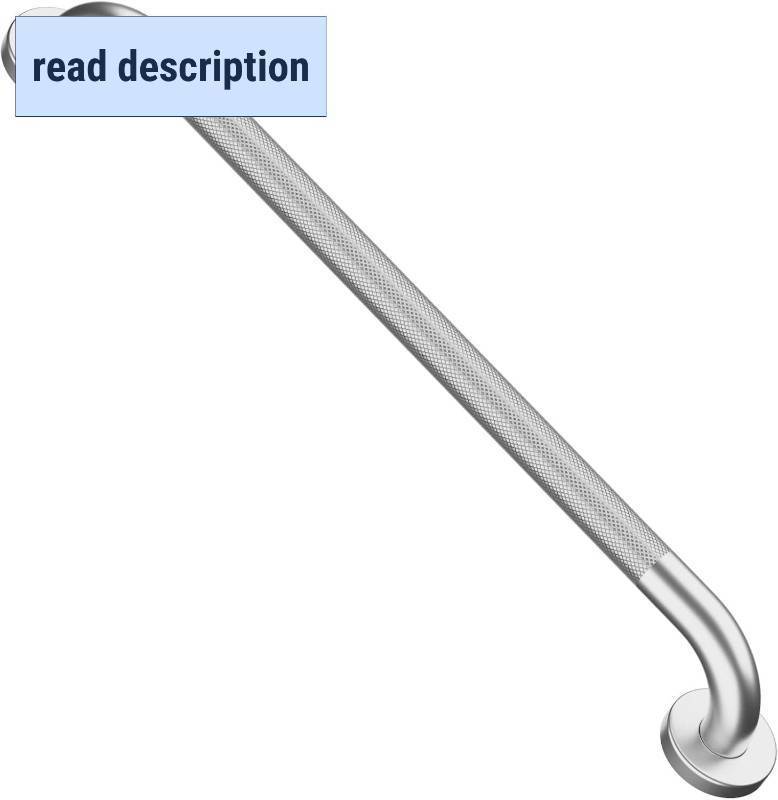 lot 191658 image: Satin Brushed Nickel Shower Grab Bars 24 Inch wAnti-Slip knurled Grip, iMomwee Stainless Steel Wall Mount Bathroom Safety Balance Handrail, Handicap Elderly Senior Assist Textured Grab Bar Handle