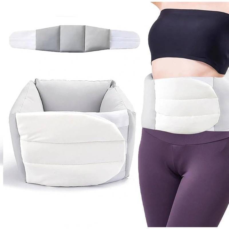 lot 391600 image: Aromacore Sleeping Back Support Pillow, Adjustable Lumbar Support Cushion with Ergonomic Curve, Breathable Ice Silk Cotton, 360  Wraparound Design for Bed, Office Chair & Car Seat (Gray White)