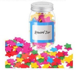 Incentive Reward Jar Set of 4 with Flowers, Stickers, and Chart