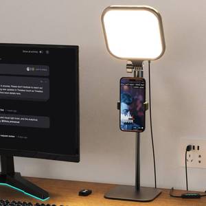 lot 16713 image: UBeesize Zoom Lighting for Computer, Video Conference Lighting for Video Calls, Desk Light with Stand and Phone Holder for Webcam, Home Office, Podcast, Online Meetings, Live Streaming - Retail $37
