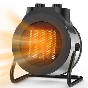 lot 16714 image: Elevoke Space Heaters for Indoor Use, 1500W PTC Electric Heater with 90°Adjustable Angle, Fast Safety Heat, Small Portable Heater for Office Home(Silver) - Retail $40