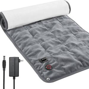 lot 16718 image: OKK Weighted Heating Pad, 12V Heating Pad for Back Pain Relief, 33x17 Extra Large Full Body Portable Weighted Heated Pad for Cramps Neck Shoulder, 2lb, 3 Heat Settings, 3 Hours Auto Off Heat Pad - Retail $70