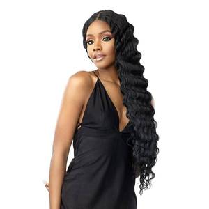 lot 16725 image: Sensationnel Vice Lace Front Wigs - Unit 6 5 Inch Deep Part Synthetic Preplucked Hairline (1B OFFBLACK) - Retail $35