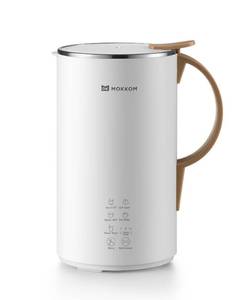 lot 16730 image: OK MOKKOM Automatic Nut Milk Maker 20 oz Soy Milk Maker, Homemade Almond, Oat, Coconut, Soy, Plant-Based Milk Dairy Free Beverages, Almond Milk Maker with Delay StartBoild WaterSelf Clean - White - Retail $70