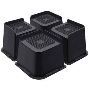 lot 16734 image: ANNKUT Bed Risers 4 Inch Heavy Duty, Furniture Risers for Bed Desk Table Sofa Couch��Oversized Bed Lifts Risers, Support up to 5000 Lbs(4 Pack Black) - Retail $21