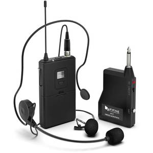 lot 16757 image: FIFINE Wireless Microphone System, Wireless Microphone set with Headset and Lavalier Lapel Mics, Beltpack Transmitter and Receiver,Ideal for Teaching, Preaching and Public Speaking Applications-K037B - Retail $45
