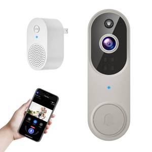 lot 16759 image: Orbitell Wireless Wi-Fi Video Doorbell Camera with Two Way Audio, AI Motion Detection, Night Vision and Cloud Storage, 2.4G Wi-Fi only (Linen) - Retail $3