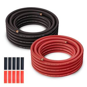 lot 16767 image: 10 Gauge Wire (25FT Each, RedBlack), Copper Clad Aluminum, Low Voltage Automotive Wiring, Battery Cable, 10AWG, Car Audio, Car Amplifier Power or Ground Cable, 10 Heat Shrink Tubing - Retail $15