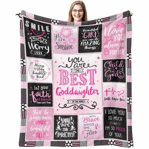 lot 16820 image: Jnufoju Goddaughter Gifts from Godmother, Birthday Gift for God Daughter from Godfather, Goddaughter Baptism Gifts Throw Blanket 60 x 50, First Communion Gifts for Goddaughter, God Daughter Gift - Retail $20