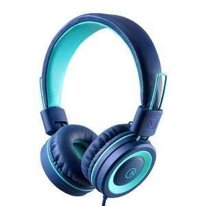 lot 16821 image: Kids Headphones - noot products K11 Foldable Stereo Tangle-Free 3.5mm Jack Wired Cord On-Ear Headset for ChildrenTeensBoysGirlsSmartphonesSchoolKindleAirplane TravelPlaneTablet (NavyTeal) - Retail $20
