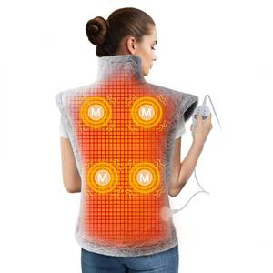 lot 16823 image: Massaging Heating Pad for Neck and Shoulders and Back, Large Electric Heating Pad for Back Pain Relief with 3 Heat Levels, 4 Massage Settings, 4 Massage Motors - Retail $52