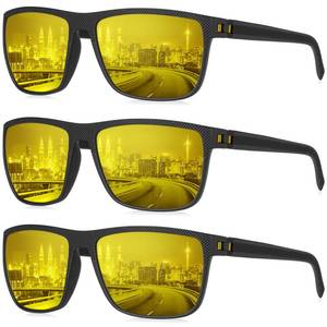 lot 16844 image: KALIYADI Night Vision Glasses for Men, Lightweight Night Driving Glasses for Driving (Night VisionNightVisionNightVision) - Retail $17