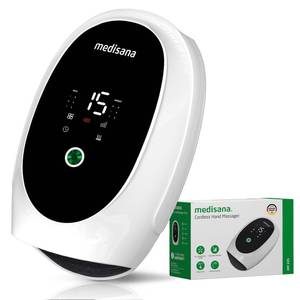lot 16875 image: Medisana Hand Massager for Arthritis and Carpal Tunnel, 6 Modes 6 Intensities Hand Massager with Heat and Compression, Large LCD Display Full Hand & Wrist Massager, Christmas Gifts for Men Women - Retail $58