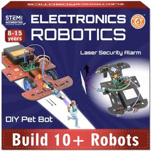 lot 16876 image: Butterfly EduFields 10-in-1 STEM Robotics Kit for Kids Ages 8-14  Electronics & Engineering Science Kit with Circuit Board Projects  Educational Robot Building Kit - Retail $50
