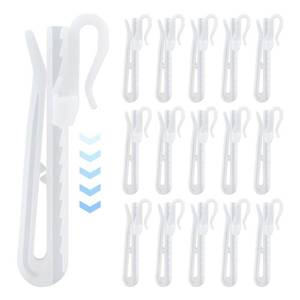 lot 16890 image: 80 Pcs Plastic Curtain Hooks,Adjustable Pinch Pleat Hooks Curtain Hooks Clips for Window Door and Shower C-urtain(Size80 pcs) - Retail $8