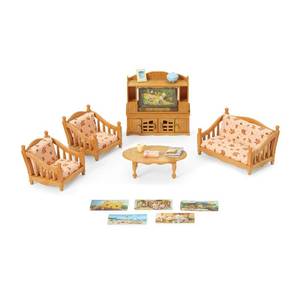 lot 16899 image: Calico Critters Comfy Living Room Set - Toy Dollhouse Furniture & Accessories Set for Ages 3 - Retail $25