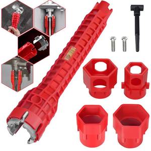lot 16914 image: Ykwao 14 in 1 Faucet and Sink Wrench - Plumbing Wrench Installer, Multifunctional Faucet Removal Tool for Pipes Wrench under Bathrooms, Toilets, Kitchens, Sinks - Retail $17