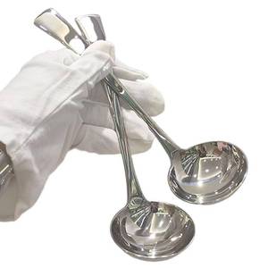 lot 16917 image: SIAIQIANG 7.7 Inch Small Ladle,Pack of 2,Premium 1810 Stainless Steel Kitchen Ladle for Soups,dressings,Sauces,Gravy,Stews and More,Silver - Retail $13