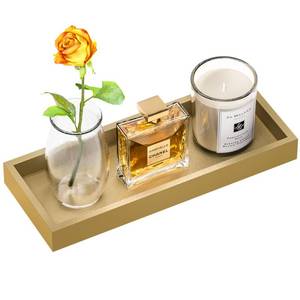 lot 16939 image: ZHWS Gold Bathroom Vanity Tray for Soap Dispenser, Perfume, Jewelry, Candle, Makeup, Decor, Toilet Tank Tray, Kitchen Tray for Spice, Salt, Coffee 11.3��L x 4.4��W x 1.14��H - Retail $13