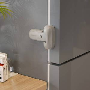 lot 16945 image: Moms Choice Gold Awards Winner - EUDEMON 1 Pack Updated Child Proof RefrigeratorFridgeFreezer Door Lock Apply to Max 1(25mm) Sealing Strip for Toddlers and Kids, no Tools Need or Drill (Grey) - Retail $10