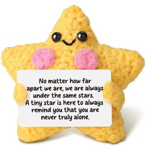 lot 16949 image: Mini Crochet Yellow Star Doll Friendship Gift - Emotional Comfort Support Decor, Long Distance Relationship Moving Away Farewell Goodbye Leaving Gifts for Women Friend Couple Boyfriend Girlfriend Coworker - Retail $10