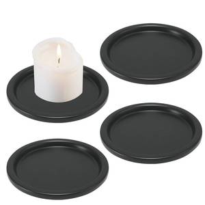 lot 16955 image: Black Iron Plate Candle Holder-Candle Plate for Pillar Candles, Elegant Decorative Candle Stand for LED & Wax Candles, Incense Cones, Spa, Weddings (4 pcs) 3.8 D x 0.2 H - Retail $10