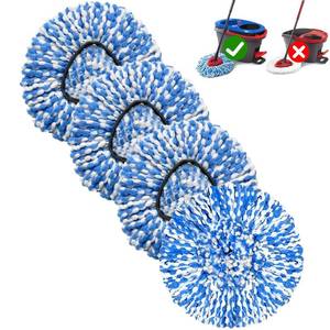 lot 16958 image: 4 Pack Mop Replace Heads Compatible for OCeda, Spin Mop Refill Head Replacement for RinseClean 2-Tank System - Fluffy Microfiber, Machine Washable and Easy to Replace - Retail $10