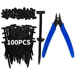 lot 16960 image: 100-Pack Heavy-Duty Self-Locking Nylon Cable Ties with Flush Cutter Included��Universal Multipurpose Zip Ties Holder for Car Repairs & Daily Use (1001pcs) - Retail $9