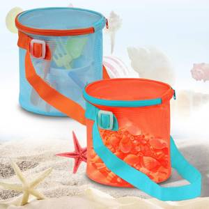 lot 16969 image: Mosa Bear 2pcs Seashell Bags for Beach��Mesh Seashell Holder for kids Sand Toys Travel Storage Bucket for Sandbox Sand Box Toy Bag - Retail $19,537