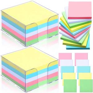 lot 16976 image: Resurhang 1000 Pieces Small Note Pad 3.4 Inch x 3.4 Inch Square Memo Cube Refill Memo Pads with Cube Non Sticky Mini Paper Reminders Office Writing Supplies Crafts(Pastel Colors) - Retail $16