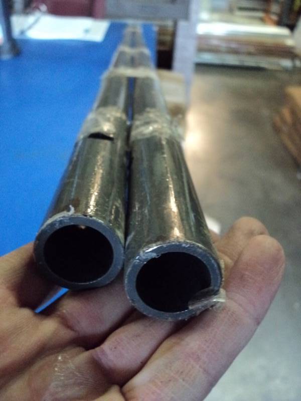 lot 3517 image: (2) pieces Steel poles,  welded ends,  gray,  1OD X 74
