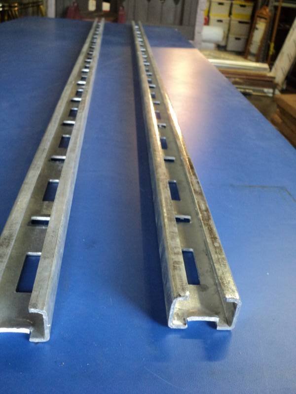 lot 3519 image: (2) CT lot steel C channel rails 2 X 12 X 88