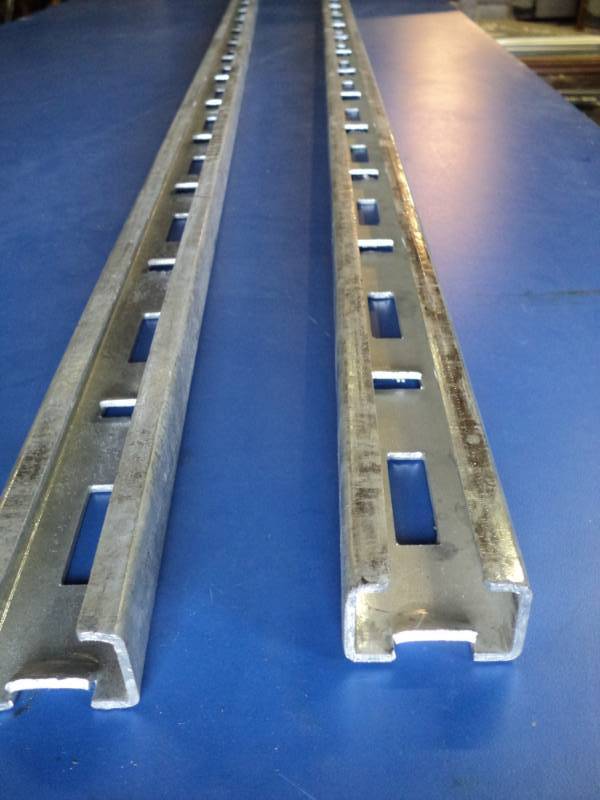 lot 3520 image: (2) CT lot steel C channel rails 2 X 12 X 88