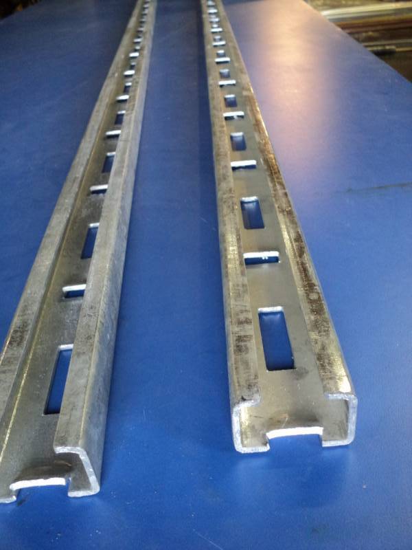 lot 3521 image: (2) CT lot steel C channel rails 2 X 12 X 88
