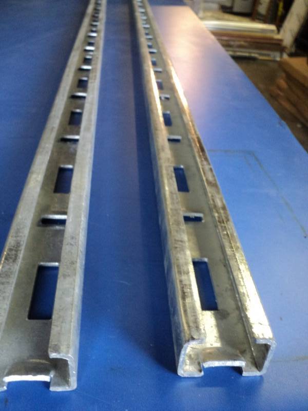 lot 3522 image: (2) CT lot steel C channel rails 2 X 12 X 88