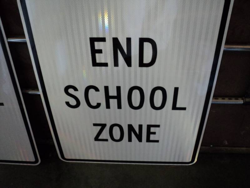 lot 2384 image: Aluminum sign End School Zone 