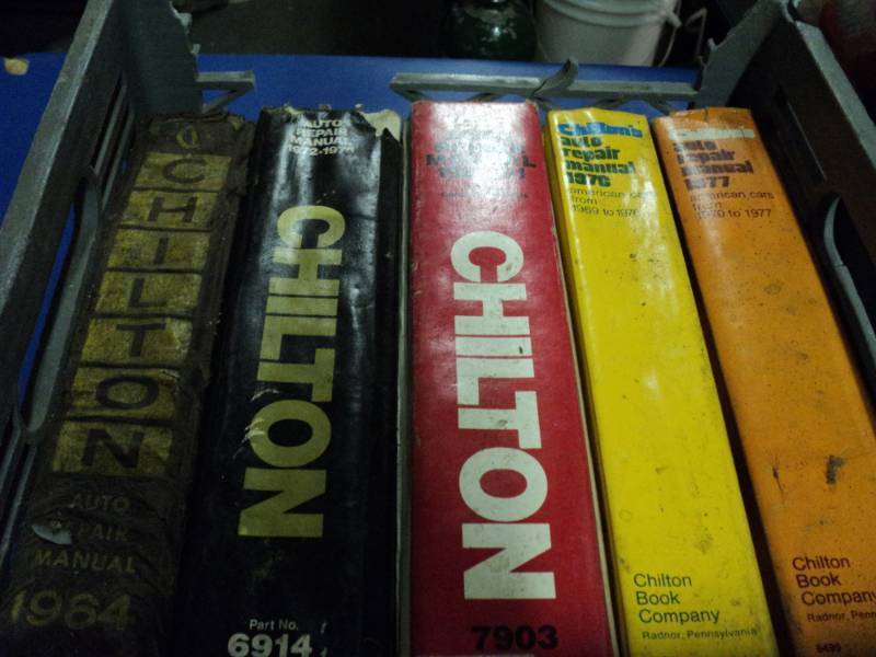 lot 3543 image: (5) ct. lot Auto Repair Manuals Chilton, multiple years oldest 1964