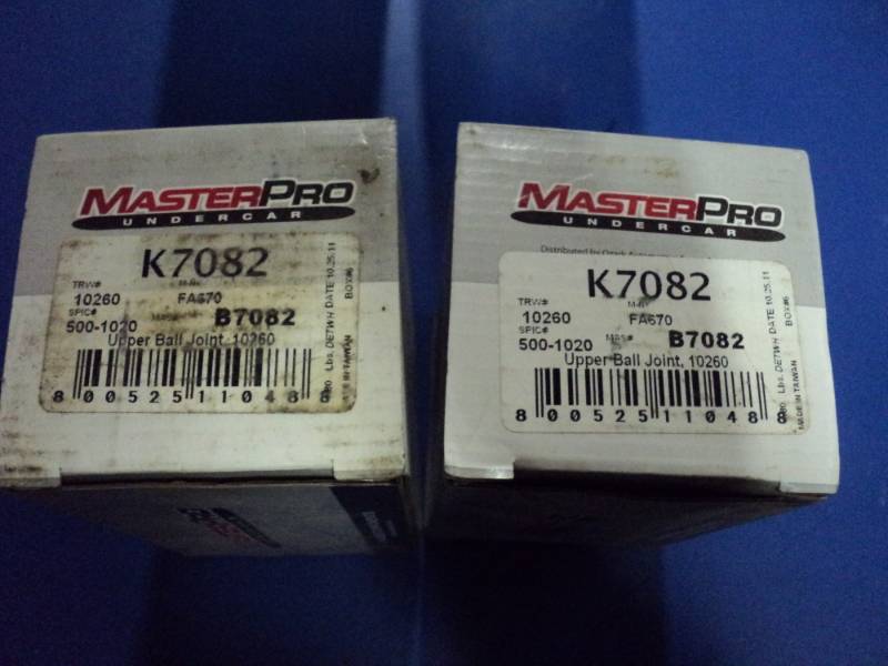lot 3566 image: (2) ct lot Master Pro under car Upper Ball Joint K7082 B7082