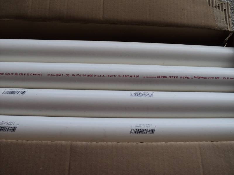 lot 3611 image: (1) case of (12) Charlotte Pipe 7200 2 PVC Type 1 schedule 40, 24 long