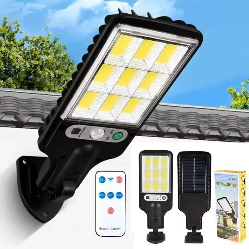 lot 55685 image: NEW COB Solar Led Motion Sensor Small Wall Light Outdoor With Remote Control For Shed Porch Fence Post