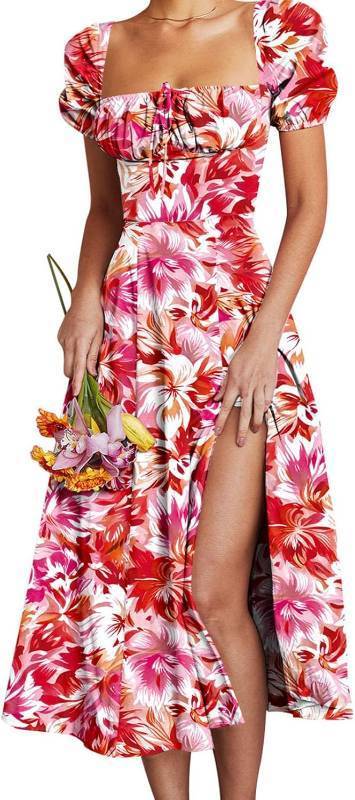 lot 56608 image: Linsery Puff Sleeve Floral Maxi Dress XL
