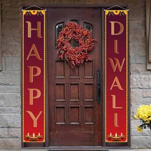 lot 56853 image: Jiudungs Diwali Decoration Outdoor Diwali Decoration Clearance Happy Diwali Banner Indian Deepavali Lights diyas Decor Festival of Lights Party Supplies