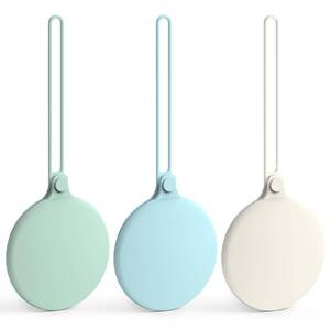 lot 64456 image: Seposeve Silicone Pacifier Holder Case, Ultra-Thin, 3 Pack Portable Pacifier Case for Diaper Bag or Stroller, Paci Holder Case, Binky Holder Case for Baby Boys & Girls, Green Blue White